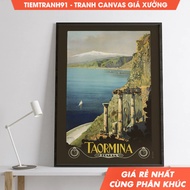 Wall painting, Retro Charm Vintage Travel Italy Taormina 1927 Poster - Italian Wall Art Decor Travel