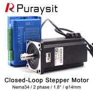 Puraisit NEMA34 Hybrid Closed Loop Step Motor Kit 2HSS86H 86J18156EC-1000 12Nm Dia.14mm