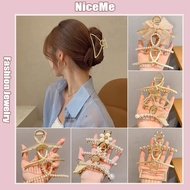【READY STOCK AT MALAYSIA】Korean Style Hair Clips for Women Square Metal Hair Pin Big Size Pearl Hair