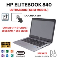 GAMING TouchScreen IPS Full HD HP ELITEBOOK 840 Ultrabook Slim Turbo Intel Core i5-7th Laptop