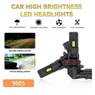 2Pcs Fog Light Hb3 9005 LED Headlight Bulbs 6500k White HB3 9005 Fog Light Headlight For Car 12V