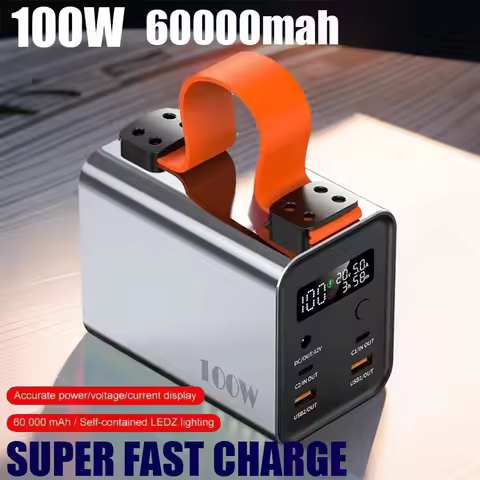 60000mAh Best Selling Power Bank Station PD100W Portable Power Bank Outdoor Energy Solar Generator f