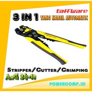 Cable Stripper and Crimper Taffware Wire Stripper and Crimping Tool AWG 24-10 Automatic Stripper Too