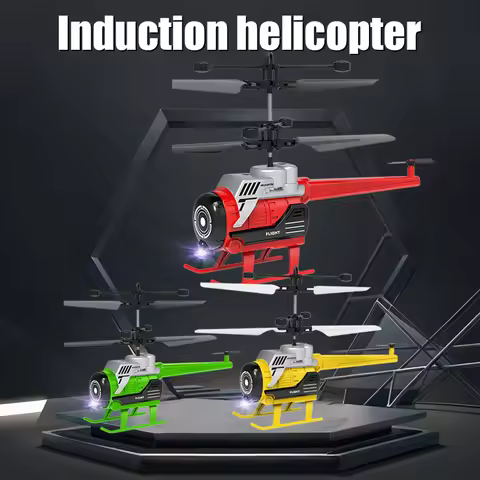 Helicopter With Obstacle Avoidance Function Drop-resistant Induction Remote Control Suspension Aircr