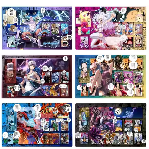 OP15 60x35cm One Piece Enel Jewelry Bonney Trading Card Playmat Trafalgar Law Jinbe 2mmStitched Edge