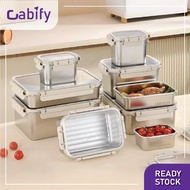 Cabify 304 Stainless Steel Multipurpose Food Storage Container Lock and Lock Rectangle Airtight Sili