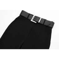 Black Flare Pants with Belt