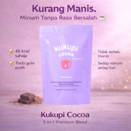 Kukupi Cocoa 3-dalam-1 Kurang Gula | Air Coklat Kurang Manis | Monk Fruit | 45 kcal