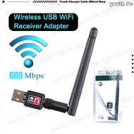 Youth3c Wireless USB 600Mbps WiFi Receiver Adapter 2.4Ghz for Desktop Wireless Antenna Adapter