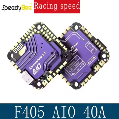 SpeedyBee F405 AIO 40A Bluejay Flight Controller: 25.5x25.5mm, ICM - 42688 Gyro, SPA06 - 003 Baromet