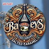 1 miếng Baileys Irish Cream Salted Caramel 2D Flat Round - Nghệ thuật treo tường bằng kim loại mộc m