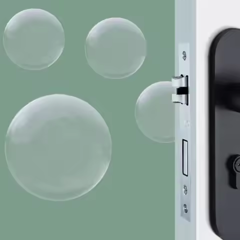 30/6Pcs Door Knob Wall Shield, 6PCS Transparent Round Soft Rubber Door Stopper Wall Protector, Self 