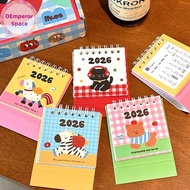 OEmperor 1Pcs Cartoon Portable Coil Monthly Calendar Planner 2026 Horse Year Desk Calendar Office An