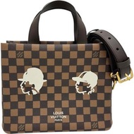 LOUIS VUITTON/Louis Vuitton Damier N40810 Pharrell x NIGO 聯名迷你購物手提包，限量版，ブラウンPVC材質，金色五金配件。二手。