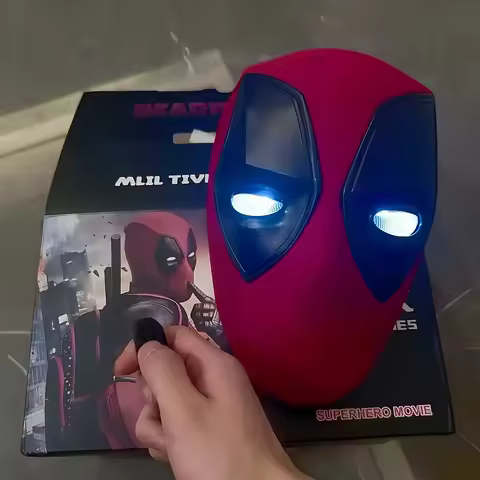 Deadpool Mascara Cosplay Adult Spiderman Headgear Mask Cosplay Moving Eyes Electronic Mask Spider Ma