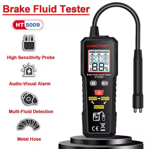HT5009 Digital Brake Fluid Tester Flexible Probe Auto Car Brake Oil Moisture for Detector DOT3/DOT4/