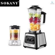 Tosw)SOKANY SK999 Blender for Shake and Smoothies Powerful 6000-Watt 68 Oz Jar + 17 Oz Jar 8-Blades 2-in-1 Countertop Blender  for Frozen Fruit Drinks / Smoothies / Sauces and More
