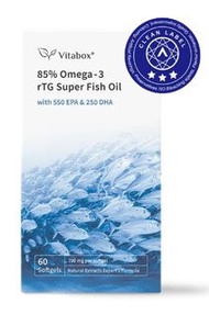 VITABOX【純淨專科】挪威 85% rTG 高濃度魚油 Omega-3 (EPA+DHA)｜第二代升級