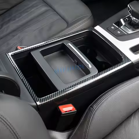 For Audi Q5 Sportback FY SQ5 2017-2024 Accessories Carbon Fiber Car Styling Front Center Console Cup