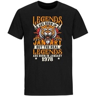 Men t shirt Man Legends are Born in January But The Real Legends are Born in January 1978 Birthday C