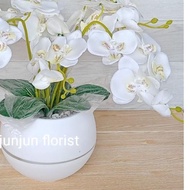 Bunga anggrek plastik jumbo pot bola besar/bunga hiasan meja /bunga