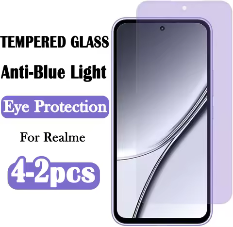 2-4Pcs Anti Blue Light Glass for Realme GT5 GT3 GT2 GT Master Screen Protector for Realme 6 7 8 8i Q