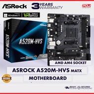 ASROCK A520M-HVS MATX AM4 MOTHERBOARD (3 YEARS WARRANTY)