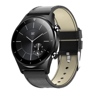 全城熱賣 - E13智慧手環1.28英寸心率IP68防水矽膠錶帶藍牙手錶（黑皮）