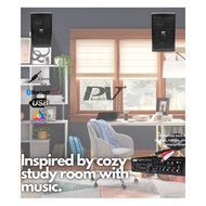 PV Audio AV22 Mixer Amplifier with One Pair 100W 6.5" Speaker for Music Study Room Sound System