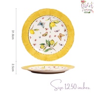 Violet Flamingo จานเซรามิคขอบทองลายเลมอน ชุดจานเลมอน Lemon Plate Set สวยที่สุด รับรองความประทับใจ
