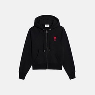 Ami ฤดูใบไม้ร่วงและฤดูหนาวหนา A ครอบครัวเดียวกันเล็ก ๆ สีแดงรักปักหมวกกันน็อกชายและหญิงซิปคาร์ดิแกนด