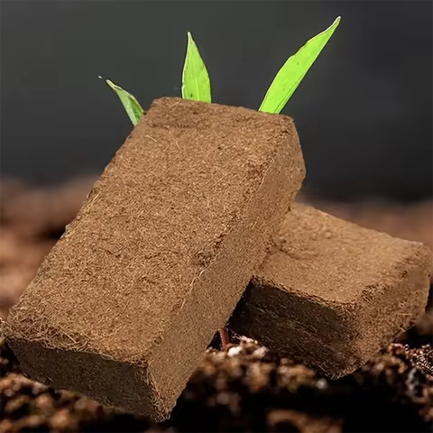 5PCS Natural Coconut Shell Fiber Bricks for Gardening - Low EC & pH Balance Soil Regulator Ideal for
