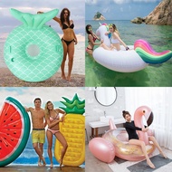 【Sleek】 Rooxin Unicorn Inflatable Floating Swimming Ring Mattress Water Float Sea Lounge Bed Recliner For Adults Kids Pool Party Toys