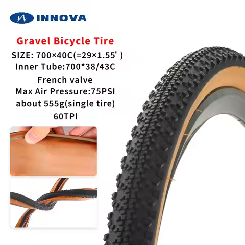 INNOVA 700x40C Bicycle Tire Combination Puncture Protection Yellow Tire Road Tire 700×35/43C French 