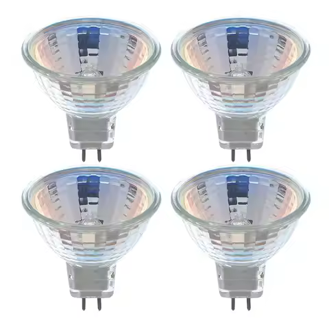 4-Piece MR11 Spotlight Microscope Light Bulb AC 6V 12V 5W 10W 15W 35mm GU4 Bi-Pin Landscape Lighting