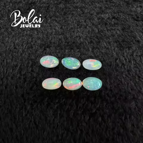Bolai, Natural ethiopia opal oval 3*5mm loose gemstones top quality for DIY silver or gold jewelry 6