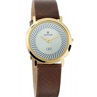 Titan White Dial With Brown Leather Strap Watch 679YL15