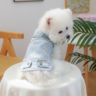 Dog Cat Pet Wear Handsome Cute Rock Denim Suit