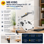 NB H180 Dual Monitor Mount Support for 22" - 35" with Laptop Tray