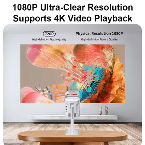 4K Ultra Clear Mini 720P Smart Projector WIFI 240ANSI Same Frequency Intelligent Projector 1280*720P