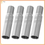 🏠 4Pcs Silver Chrome-Plated Copper Tire Valve Stem Extensions for Car Motorcycle Bicycle