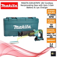 MAKITA DJR187RFE 18V Cordless Reciprocating Saw with 2pcs 3.0ah Battery & 1pc Charger VT