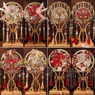 Circular fan Group fan Wedding Bride diy Material Package Xiuhe Wedding Double-sided Wedding fan Fin