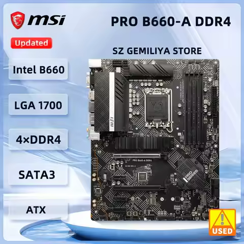 MSI PRO B660-A DDR4 Motherboard LGA1700 Intel B660 DDR4 128GB support i5-12400 I9-14900 I7-14700 i7-