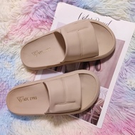 WOMEN'S SLIPPERS WITH WHITE Horizontal Straps ATC1993 4 SUPER LIGHT SEGMENTS, SOFT AND SMOOTH WAXED 