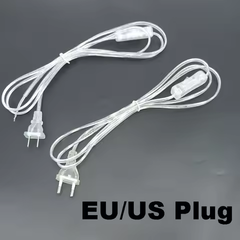 1.8m Transparent America European 303 Online Switch US EU Extension Cable Wiring AC Power Cord Deskt