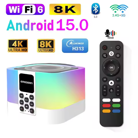 Z1 Mix TV Box Android 15 HD 8K 4K Allwinner H313 Quad Core Voice remote Dual WiFi 5G 4G BT5.0 Smart 