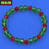 Green crystal bracelet with 8 cups of red crystal CTFLXLGHFLOG8