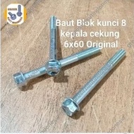 MESIN (10pcs) Engine Block Bolts 6cm Long M6x60 Key 8 Original Concave Head