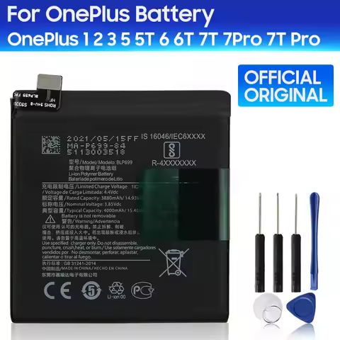 Original Replacement Battery BLP699 For OnePlus 7 Pro 7Pro 3 3T One Plus 1 2 5 1+ 5T 6T 7T 7T Pro BL